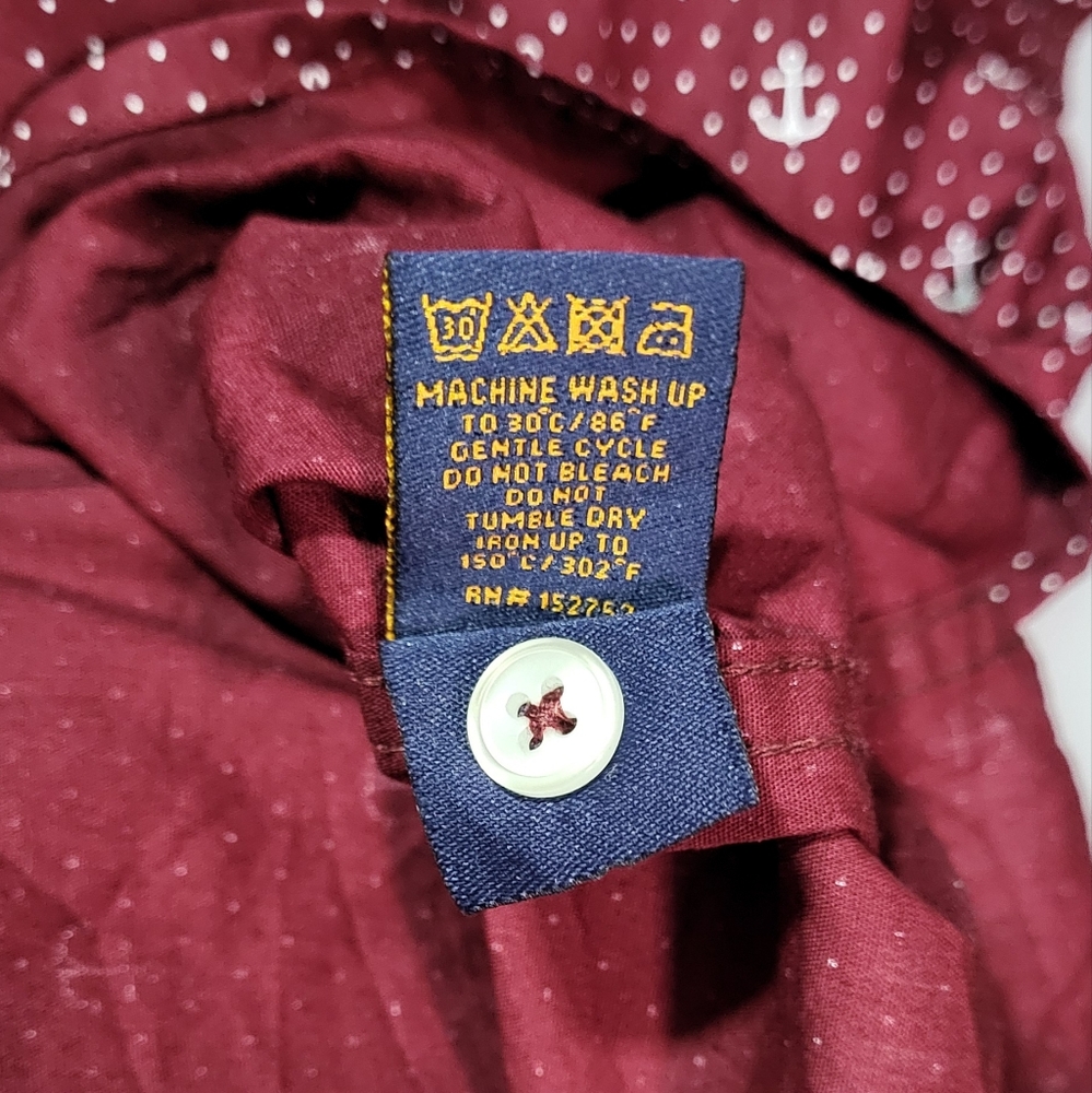 Gentlemen's Outfitters Men's Red Polka Dot Anchor Print SS Dress Shirt Size 2X - Picture 5 of 5